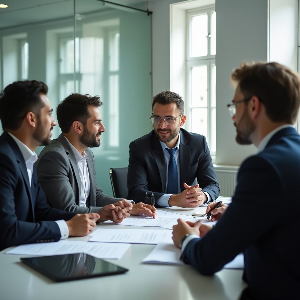 Konzultanti počas strategického workshopu s klientom